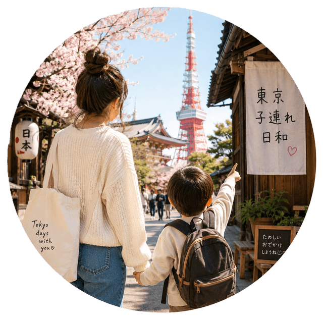 A parent and child exploring Tokyo together